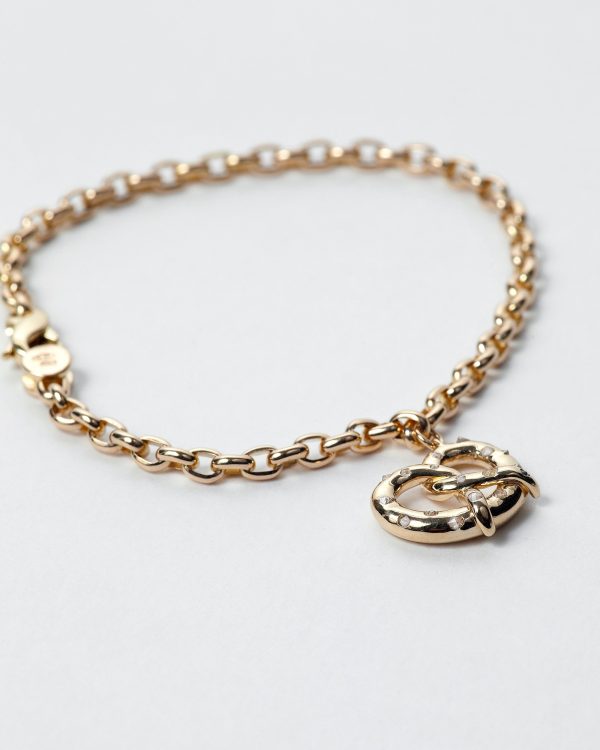 Salted Pretzel Charm Bracelet For Cheap