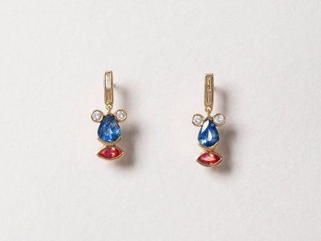 Sapphire & Diamond Creature Earrings For Cheap