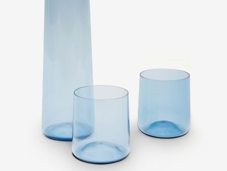 Cin Cin Steel Blue Glass Water Carafe by Klaar Prims on Sale