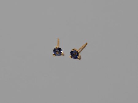 Martini Stud Earrings - Bicolor Blue Sapphire For Discount