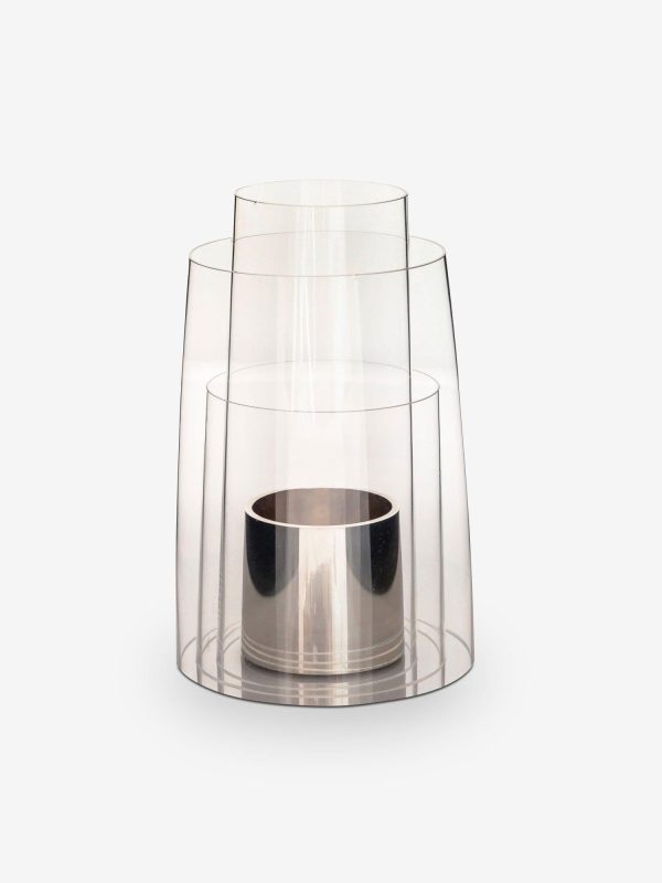 Medium Hurricane Lantern with Polished Sterling Silver Candle Holder by Deborah Ehrlich Fashion