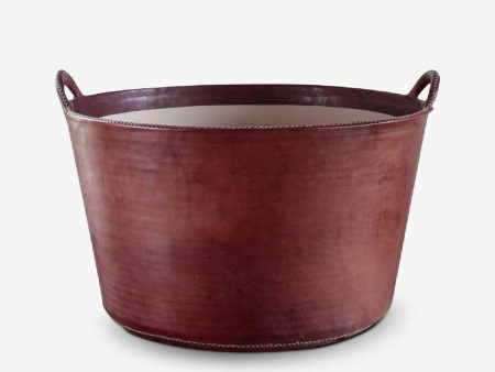 Large Leather Basket by Sol y Luna Cheap