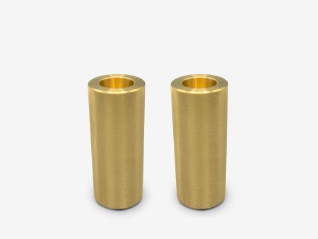 Brass Ribbed Lux Candle Holder Set by Klaar Prims Online Sale