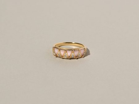 Five Triangle Ring - Pink Opal Online Sale