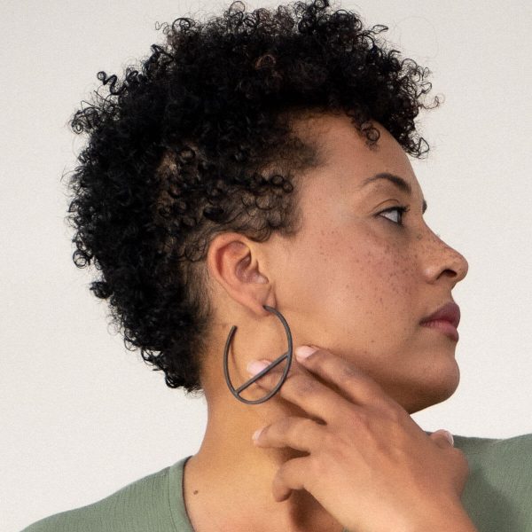 Embrace Hoop Earrings - Oxidized Brass Discount