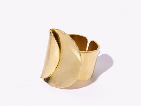 Enfold Adjustable Statement Ring - Brass Fashion