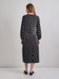 A-Line Melange Striped Soft Knit Midi Dress Online Sale