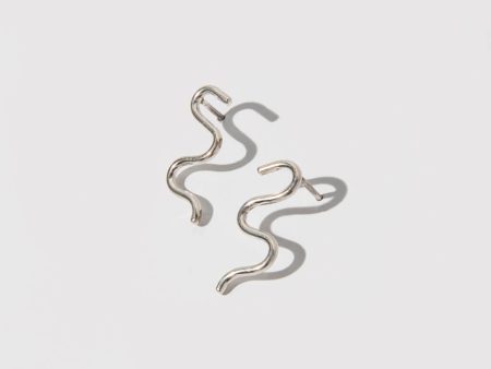 Wavy Stud Earrings - Sterling Silver For Cheap