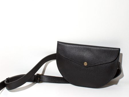 Adjustable Leather Belt Bag - Black Online