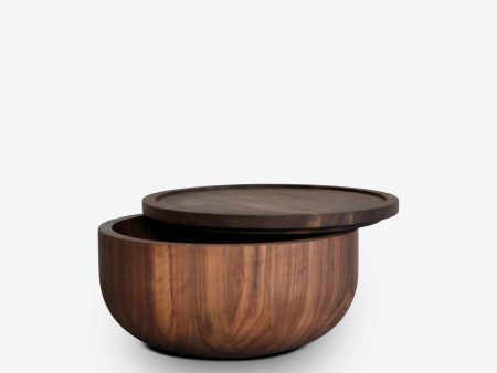 Busk Large Bowl with Lid in Walnut by Michael Verheyden Cheap