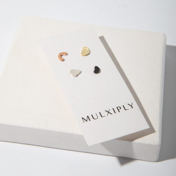 Terrazzo Earrings Set of 4 Studs - Mixed Metals on Sale