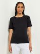 Short Sleeve Knit Tunic, Black Online Sale