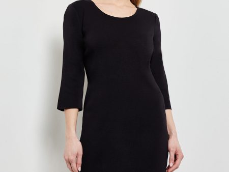 3 4 Sleeve Sheath Knit Dress, Black Online