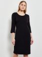 3 4 Sleeve Sheath Knit Dress, Black Online