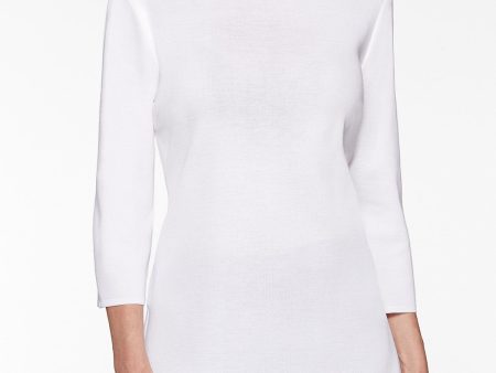 3 4 Sleeve Knit Tunic, White Online Sale