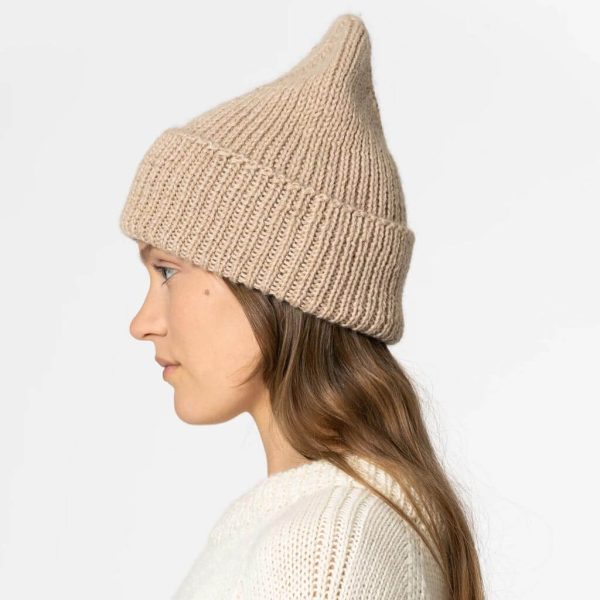 Alpaca Handknit Rib Hat - Desert Sand Cheap