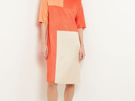 Midi Shift Dress - Colorblock Soft Knit Cheap