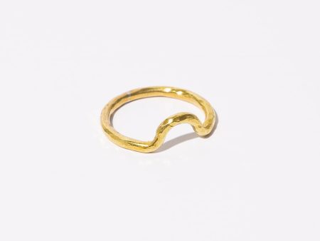 Arch Stacking Ring - Hammered Brass Online now