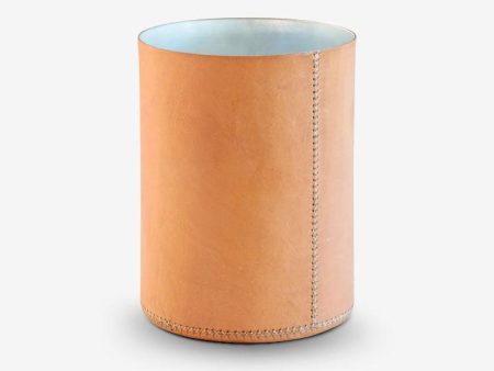 Medium Waste Paper Basket in Leather by Sol y Luna Online Hot Sale