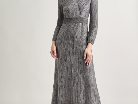 Bishop Sleeve Jacquard Knit Maxi Dress Online now