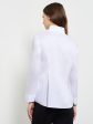 Hi-Neck Stretch Cotton Blouse, White Online Sale