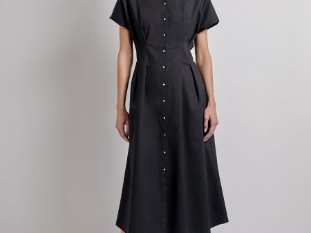 Modern Fit & Flare Button Front Midi Dress Online Sale