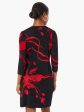 Brushstroke Pattern Knit Faux Wrap Dress Online Sale