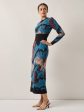 Abstract Sheath Jacquard Knit Maxi Dress Online now