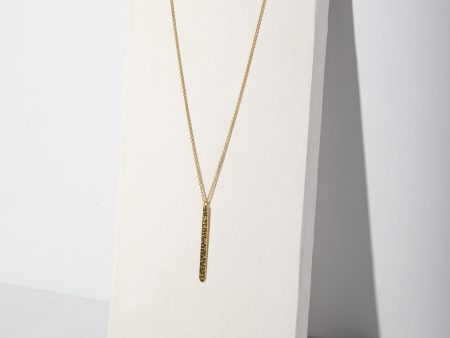 Minimal Stick Necklace - Hammered Brass Online Hot Sale