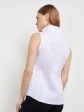 Sleeveless Stretch Cotton Blouse, White Hot on Sale