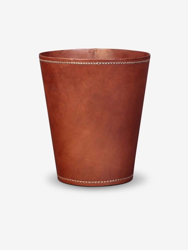 Leather Waste Paper Basket by Sol y Luna Supply