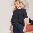 Boxy Ruffle Blouse - Black Supply