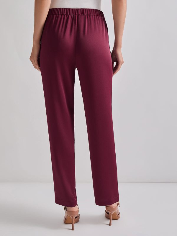 Pull-On Woven Straight Leg Pants Cheap