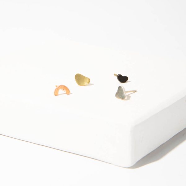 Terrazzo Earrings Set of 4 Studs - Mixed Metals on Sale