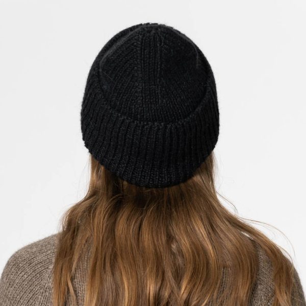 Alpaca Handknit Rib Hat - Black Online Hot Sale