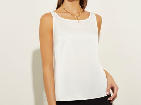 Classic Crepe de Chine Tank Top, White Hot on Sale