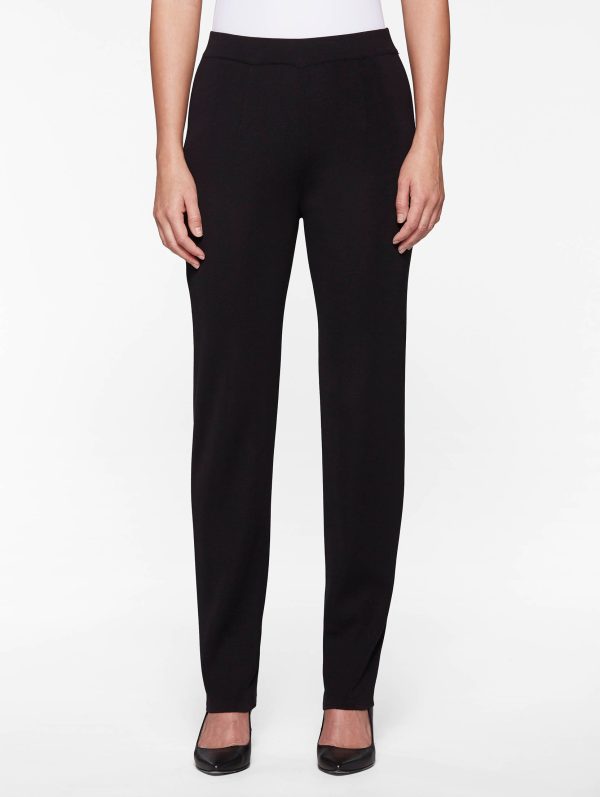 Straight Leg Knit Pant, Black For Cheap