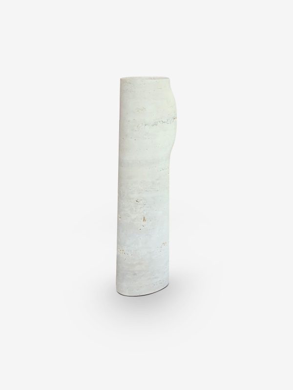 Large BOS Vase in Roman Travertine by Christophe Delcourt for Collection Particuliere Supply