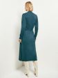 Belted Mock Neck Cashmere Dress, Marine Teal Supply